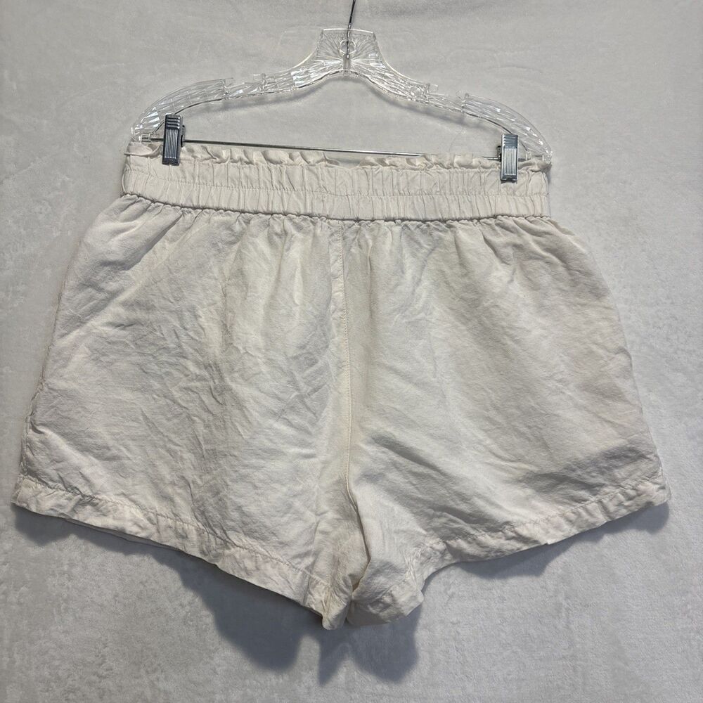Madewell Women's Paperbag Pull On Linen Blend Ivory Lighthouse Shorts Size Large - Picture 6 of 15